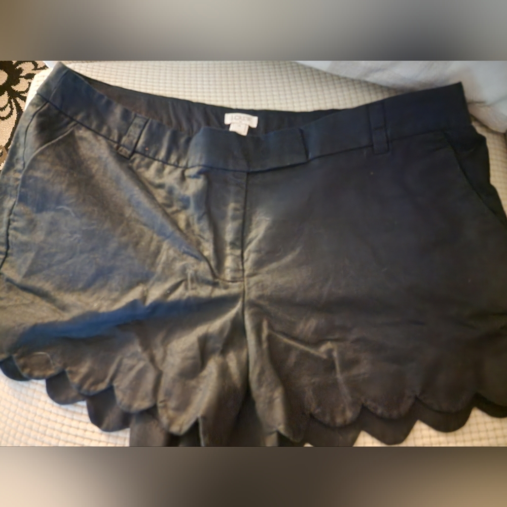J. Crew Black Scallop Edge Shorts Sz 14